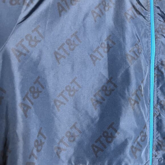 AT&T All Over Logo Blue Uniform Full Zip Bomber Style Jacket Mens Size 2XL - Picture 3 of 9